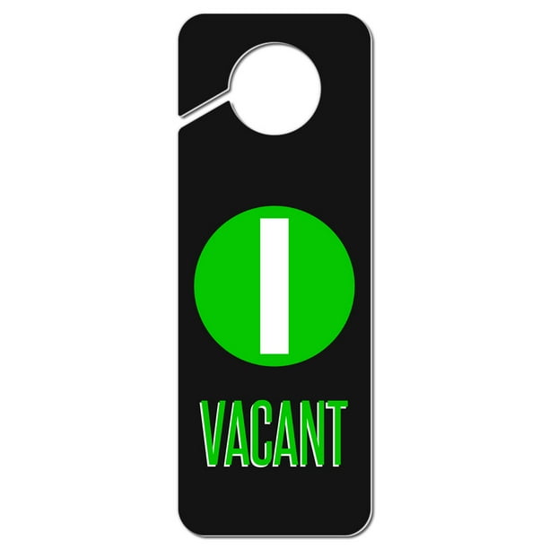 Vacant Green Circle Plastic Door Knob Hanger Sign