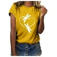 thumbnail image 4 of OUSITAID T-Shirt à Col Rond à Manches Courtes et Manches Courtes pour Femme, 4 of 5