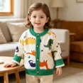 thumbnail image 4 of Ulitacool Coat For Boys Dinosaur Print Zip Up Hooded Jacket Warm Winter Outerwear Toddler Elegant Tops White, 4 of 7