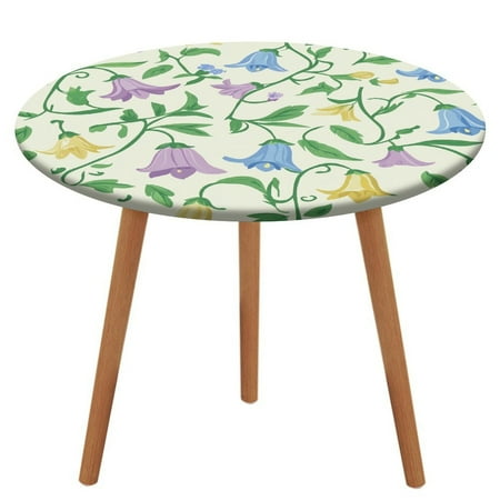 

ZHANGS Sweet Campanula Patch 1886 Round Table Cover Stain-Resistant Fitted Tablecloth Oil-Proof Wipeable Elastic Table Cover Waterproof Table Cloth for Halloween Thanksgiving Christmas
