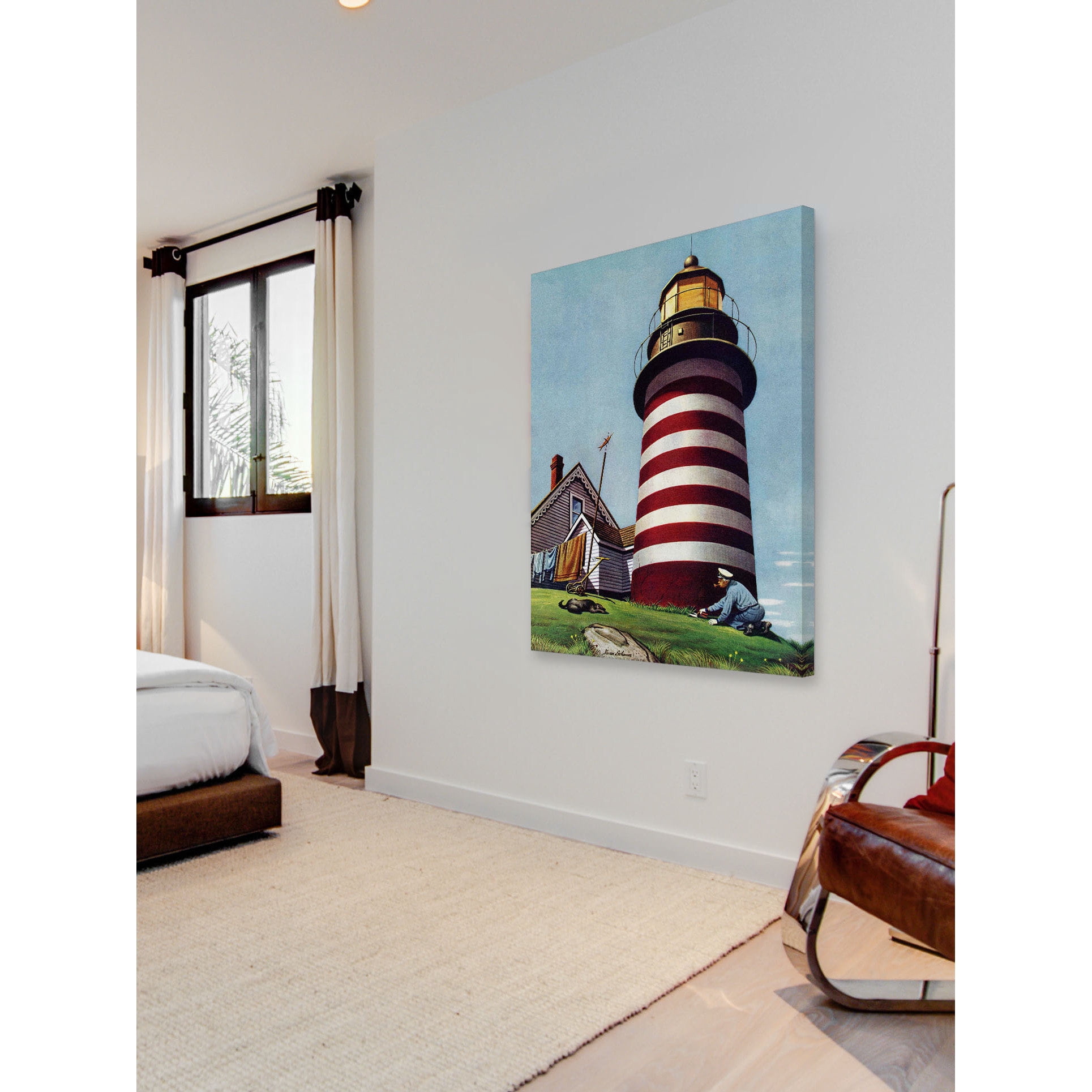 Marmont Hill "Lighthouse Keeper" by Stevan Dohanos Painting Print on Canvas