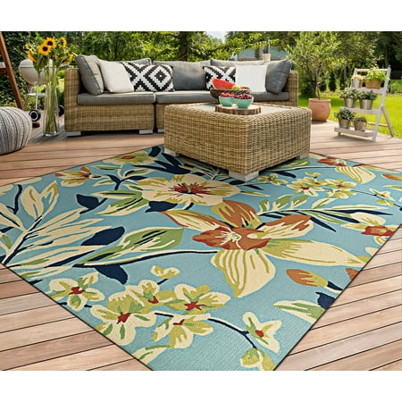 - Covington Whimsical Garden Powder Blue-Multi Indoor/Outdoor Area Rug - Multiple Sizes