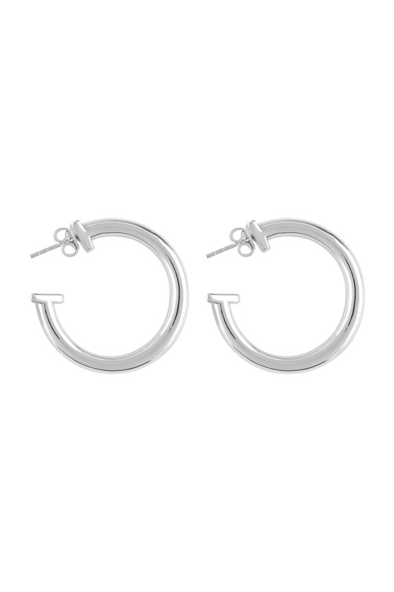 925 Sterling Silver Plain C Type Open Hoop Earring for Women Bridal Handmade Wedding Textured Jewelry Gift for Brides