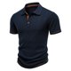 thumbnail image 5 of Blusa y camisa de manga corta con cuello vuelto para hombre, camiseta informal de moda con botones y retazos de cuello redondo y manga corta para hombre., 5 of 8
