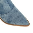 thumbnail image 5 of Herrnalise Plus Size Pointed Toe Denim High-heeled Women's High-top Knee-length Boots Good Shoes for Women, 5 of 9