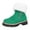 Green, variant on Fuzzy Snow Boots for Women Suede Fold Over Plush Warm Lug Sole Chunky Heel Zipper Winter Ankle Booties
