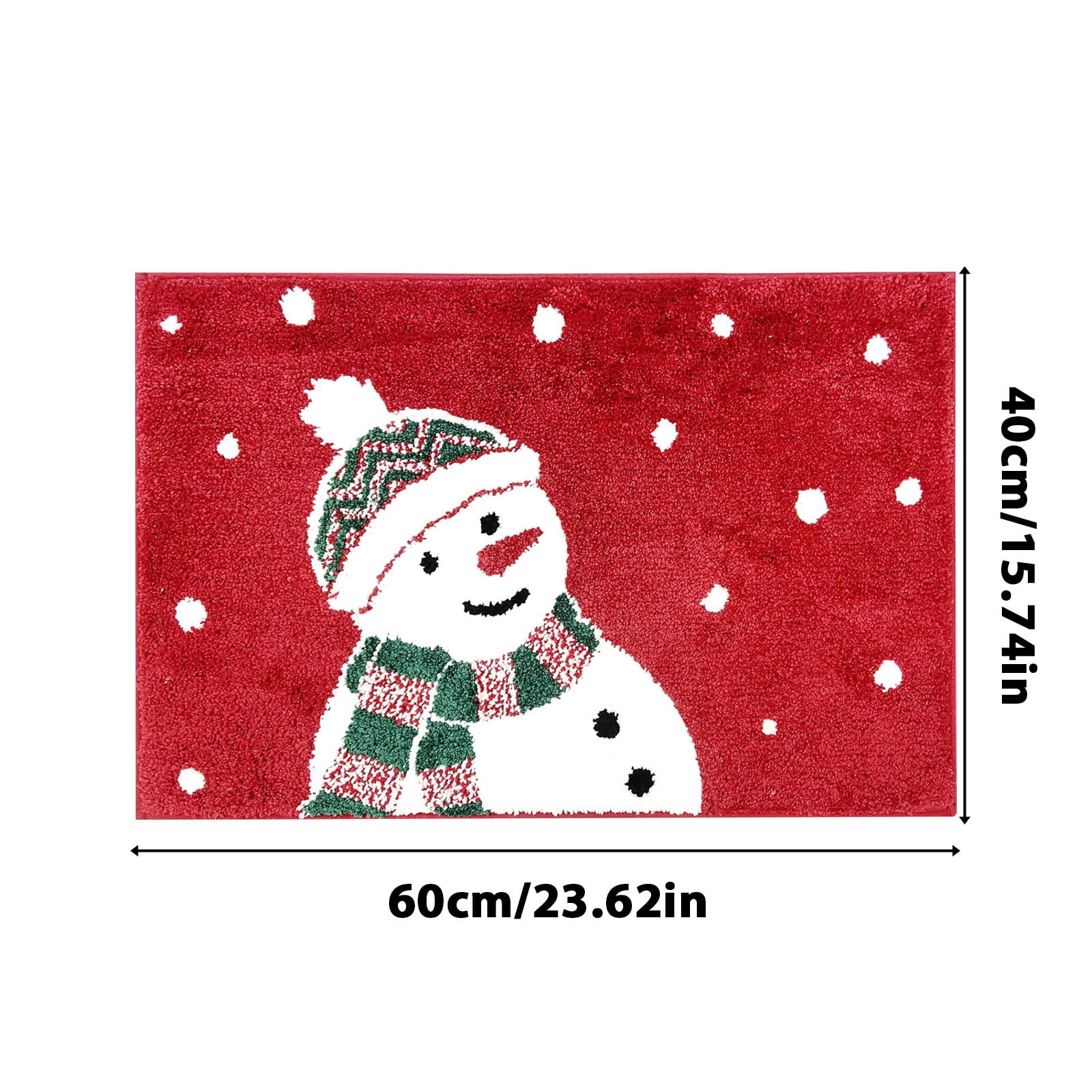 Christmas Bathroom Rugs 15.74*23.6INCHES,Non-Slip Rubber Back Machine Washable,Soft Absorbent Shaggy Xmas Bath Mat Rug Winter Themed Christmas Festive Bathroom Floor Mat