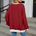 thumbnail image 3 of Generic Women Oversized Crewneck Sweatshirts Color Block Long Sleeve Loose Fit Casual Fall Sweatshirt Pullover Tunic Shirts, 3 of 6