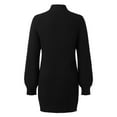 thumbnail image 3 of Women Turtleneck Long Sleeve Knit Pullover Sweater Bodycon Mini Dress Sweaters Black,XL, 3 of 4