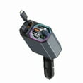 thumbnail image 1 of axGear Bluetooth FM Transmitter Car Charger Retractable Cable USB Type C Port LED Display Fast Charging for Phone Tablet, 1 of 9