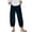 Navy, variant on WRKEKC Casual Pants for Women, Wide Leg Pants for Women, Ladies' Casual Slim High Elastic Waist Gradient Print Sports Cotton and Linen Pants with Pocket