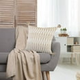 thumbnail image 5 of 20" X 20" Ivory And Tan 100% Cotton Geometric Zippered Pillow, 5 of 10