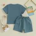 thumbnail image 3 of Bagilaanoe 2pcs Toddler Baby Boy Shorts Set Short Sleeve T Shirt Tops + Shorts 6M 12M 18M 24M 3T Kids Casual Summer Clothes, 3 of 8