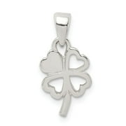 925 Sterling Silver Polished Clover Pendant Necklace Jewelry Gifts for Women - .6 Grams