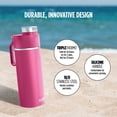 thumbnail image 6 of Ninja Thirsti 24oz Travel Water Bottle, Colder and Fizzier Longer, Stainless Steel, Leak Proof, Pink, DW2401BP, 6 of 11