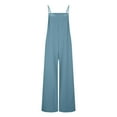 thumbnail image 7 of UAMVSH Jumpsuits for Women Summer Casual Sleeveless Long Rompers with Pockets Trendy Spaghetti Strap Side Slit Baggy Wide Leg Overalls Clothes, 7 of 7