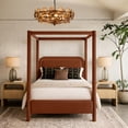 thumbnail image 2 of Meridian Furniture Lit Grand Rembourré en Velours Cognac Salina, 2 of 11