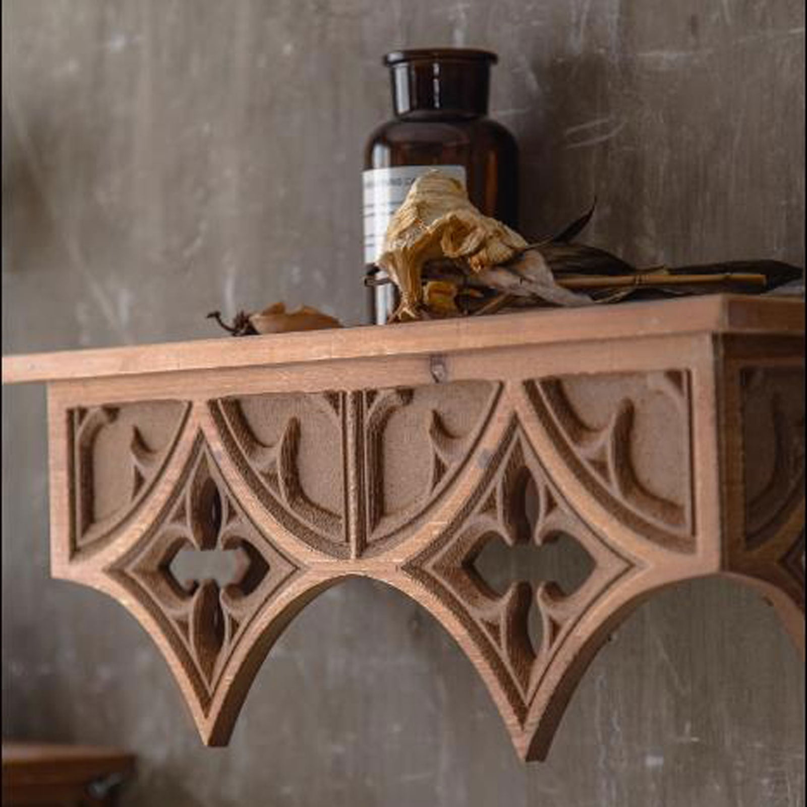 Retro Solid Wood Wall Shelves, Wall-Mounted Floating Shelves for Decorations, Vintage-Style, for Living Room, Bedroom, Office, Decorative Wall Display Shelf