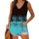 thumbnail image 2 of Gibobby Camiseta sin mangas con cuello en V y estampado de flores degradadas para mujer(Verde,G), 2 of 5