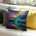 thumbnail image 3 of FCXZI Farmhouse Decor Rainbow Storm Dark Cloud Cushion Cover 100% Linen 20x20in, 3 of 5