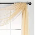 thumbnail image 2 of Gorgeous Home Linen Window Voile Sheer Scarf Valance Topper or Party Décor Solid Color Gold 37" Width X 216 " Length 1pc, 2 of 5