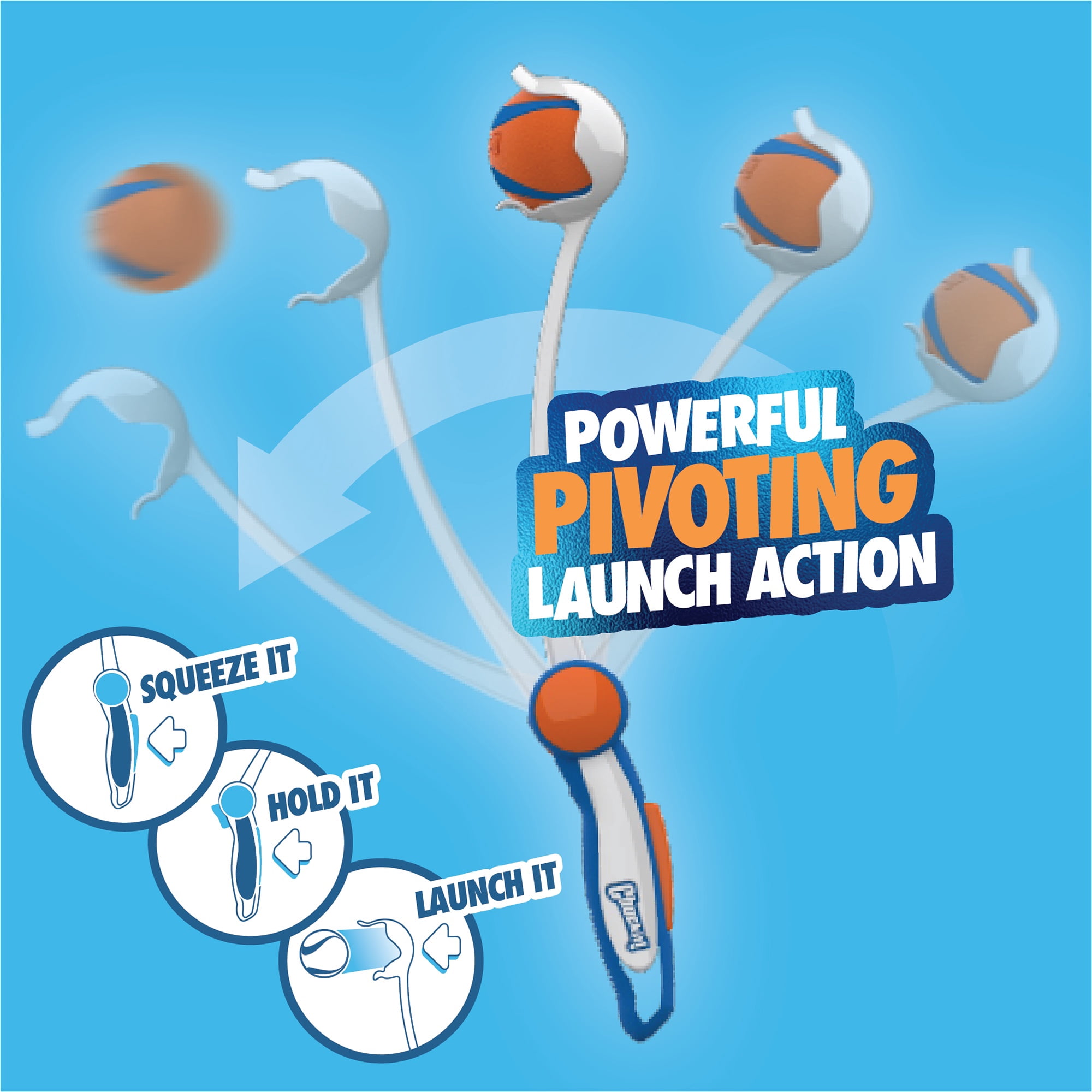 Chuckit! Ultra 18M Dog Ball Launcher Fetch Toy for Dogs, 18" Long Comes with Medium 2.5" Balls, for Pets 20 to 60 lbs, 3 Balls Included
