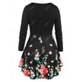 thumbnail image 2 of Camiseta Acanalada Diseño Impreso Floral Tamaño Grande Rosegal Mangas largas de talla grande, 2 of 5