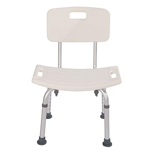 Height Adjustable Shower Stool in Aluminum with Rotating Cushion and Removable Tray for Elderly Pregnant Woman etc. 