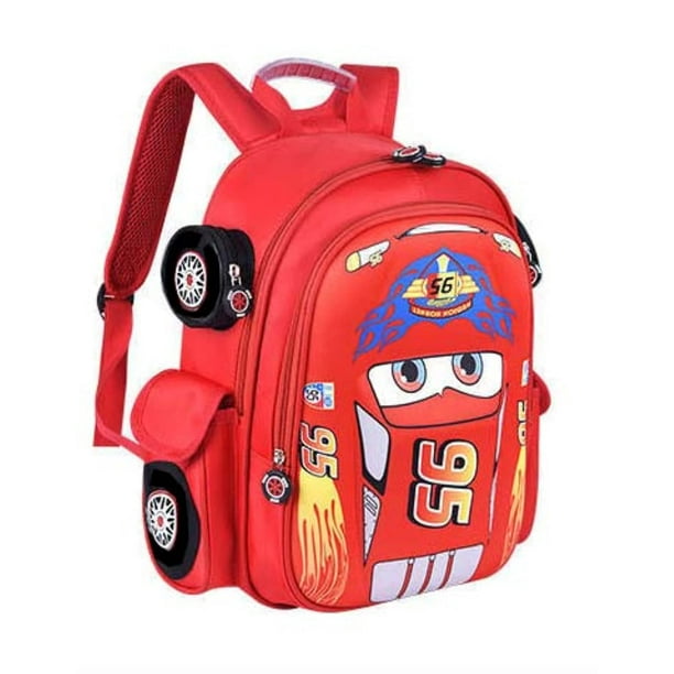Mochila QWZY para niños pequeños, impermeable, con dibujos animados, color rojo