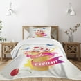 thumbnail image 3 of Ambesonne Ice Cream Quilted Bedspread Set 2 Pcs, Cherries Colors, Twin Size, Multicolor, 3 of 6