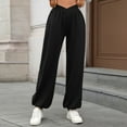 thumbnail image 4 of Fmbrln Womens Trendy Wide Leg Sweatpants Elastic High Waist Joggers Pants Casual Loose Solid Running Athletic Pants with Pockets Black M, 4 of 5