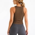 thumbnail image 2 of Women's Ribbed Racerback Tank Tops, Soft Stretchy Sleeveless Scoop Neck Notch Cropped Tops for Yoga Workout Daily Wear, 2 of 6