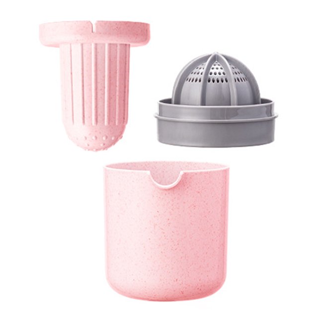 CRILSTYLEO Exprimidor Manual De Color Rosa Con Pajilla De Trigo Ideal Para Jugos Frescos En Casa