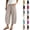Beige, variant on Aihuaihua Linen Capri Pants for Women Cropped Barrel Drawstring Wide Leg Cotton Capris 2026 Casual Summer Boho Baggy Palazzo Trouser