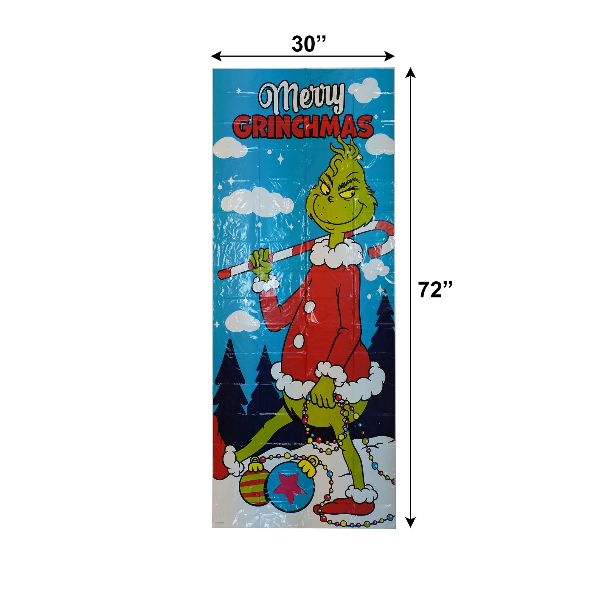 The Grinch Merry Grinchmas Door Cover – 72" x 30" Holiday Decoration
