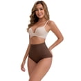 thumbnail image 4 of DARING DIVA Women's High-Waisted Butt Lifting Underwear 2 Pack Set M Beige, Brown, 4 of 6