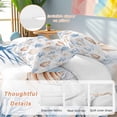 thumbnail image 2 of Coastal Ocean Duvet Cover Set Queen Size, Blue Yellow Shell Coral Starfish Marine Life 4 Piece Soft Microfiber Bedding Set with 1 Duvet Cover, 1 Flat Sheet, 2 Pillowcases, 2 of 9