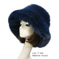 thumbnail image 7 of Naierhg Bucket Hat Oversized Fluffy Wide Brim Soft Thickened Ear Faux Fur Winter Thermal Women Fisherman Cap for Daily Life Navy Blue, 7 of 7