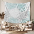 thumbnail image 2 of Aqua White Large Tapestry for Bedroom Wall Hanging Tapestry, Abstract Grey Chrysanthemum Flower Floral Ceiling Backdrop Tapestries Poster Blanket Wall Decor for Teens Room Living Room Dorm 100" x 59", 2 of 8
