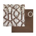 thumbnail image 3 of Mainstays Kingswood Solid and Printed Sheer Grommet Curtain Panel Set, 4 Piece, Chocolate Brown, 27.5" W x 63" L, 3 of 8