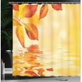 thumbnail image 3 of Ambesonne Orange Shower Curtain, Sun View Leaves, 69"Wx70"L, Earth Yellow Orange, 3 of 4