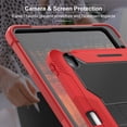 thumbnail image 4 of DWaybox Étui Robuste pour iPad Air 13‐inch (M4) 2026 Modèle A3462, Étui Blindée Antichoc à 3 Couches (Silicone Souple + PC Rigide) avec Béquille et Porte‐crayon -Rouge + Noir, 4 of 4