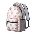 thumbnail image 2 of Pink Cat Head White Pattern Backpack for School, Cute School Bag with Adjustable Shoulder Straps and Padded Back, 15.3"x11"x6.7", 2 of 5