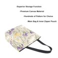thumbnail image 3 of FORMRS Womens Canvas Tote Bag with Zipper Inner Pocket Shoulder Handbag, Purple Floral Rabbit, 3 of 7