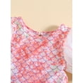 thumbnail image 4 of Spewahor Kids Girl Mermaid Swimsuits Summer Fish Scale Print Puff Sleeves Jumpsuit Dress Swimwear Beachwear Bathing Suits, 4 of 9