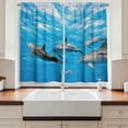 thumbnail image 2 of Ambesonne Dolphin Kitchen Curtains, Happily Swimming Fish, 55"x45", Blue Grey, 2 of 3