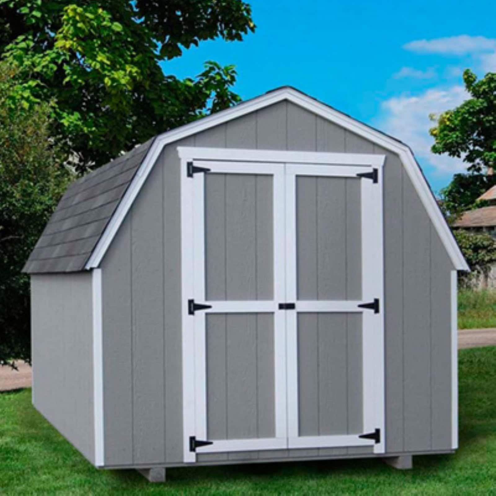 Little Cottage 10 x 8 ft. Value Gambrel Barn Precut Storage Shed - 4 ft ...