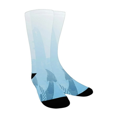 

Nautical Decor Digital Monochrome Anchor Illustration Deep Down In The Sea Bottom Be Strong And Stab Custom Socks for Women