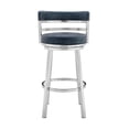 thumbnail image 4 of Home Square Leatherette Counter Height Barstool in Silver and Blue - Set of 2, 4 of 6