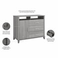 thumbnail image 4 of Pemberly Row 3 Drawer Dresser TV Stand in Platinum Gray - Engineered Wood, 4 of 7